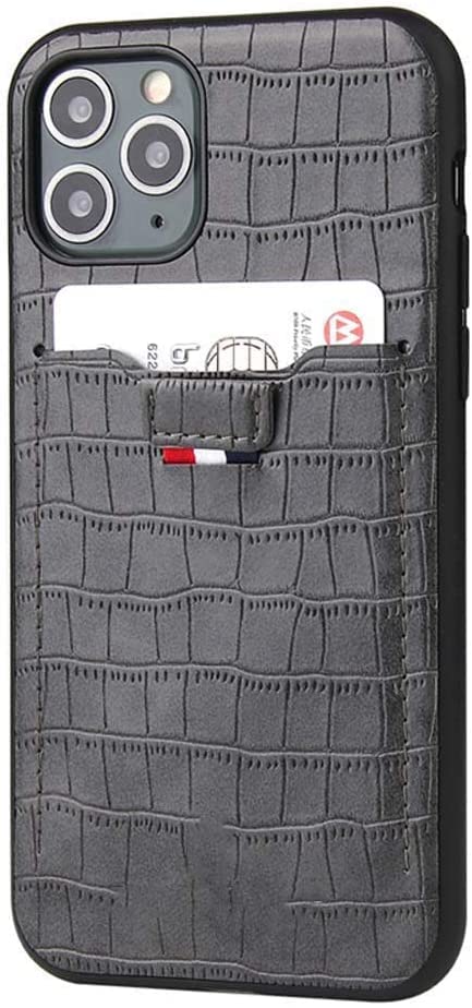 Coque iPhone 13 Pro Max cuir crocodile gris élégante et chic