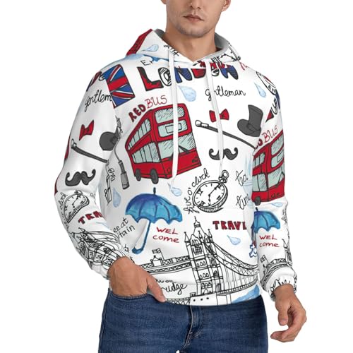 Sweat à capuche homme imprimé Londres : une idée cadeau originale, chaude et tendance
