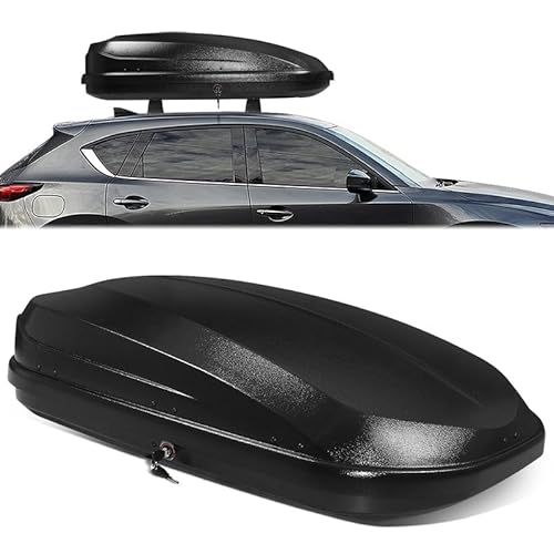 12.7 cu ft ABS Roof Cargo Carrier 55x34.5x14 Black 110 lbs