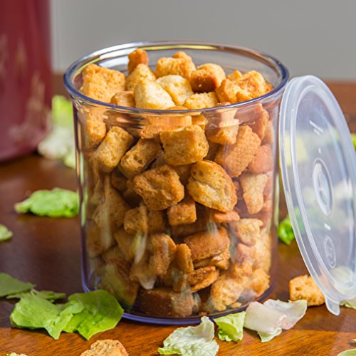 Carlisle Foodservice Products Round Storage Container With Lid, 1.2 Quart Crock, Clear #TOP4