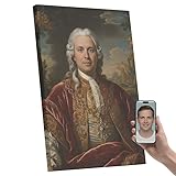 toyofmine 4K HD Retrato personalizado de su foto, arte mural de lienzo personalizado como regalo único para los hombres, convierte su en realeza (El Noble barroco,5x8in)