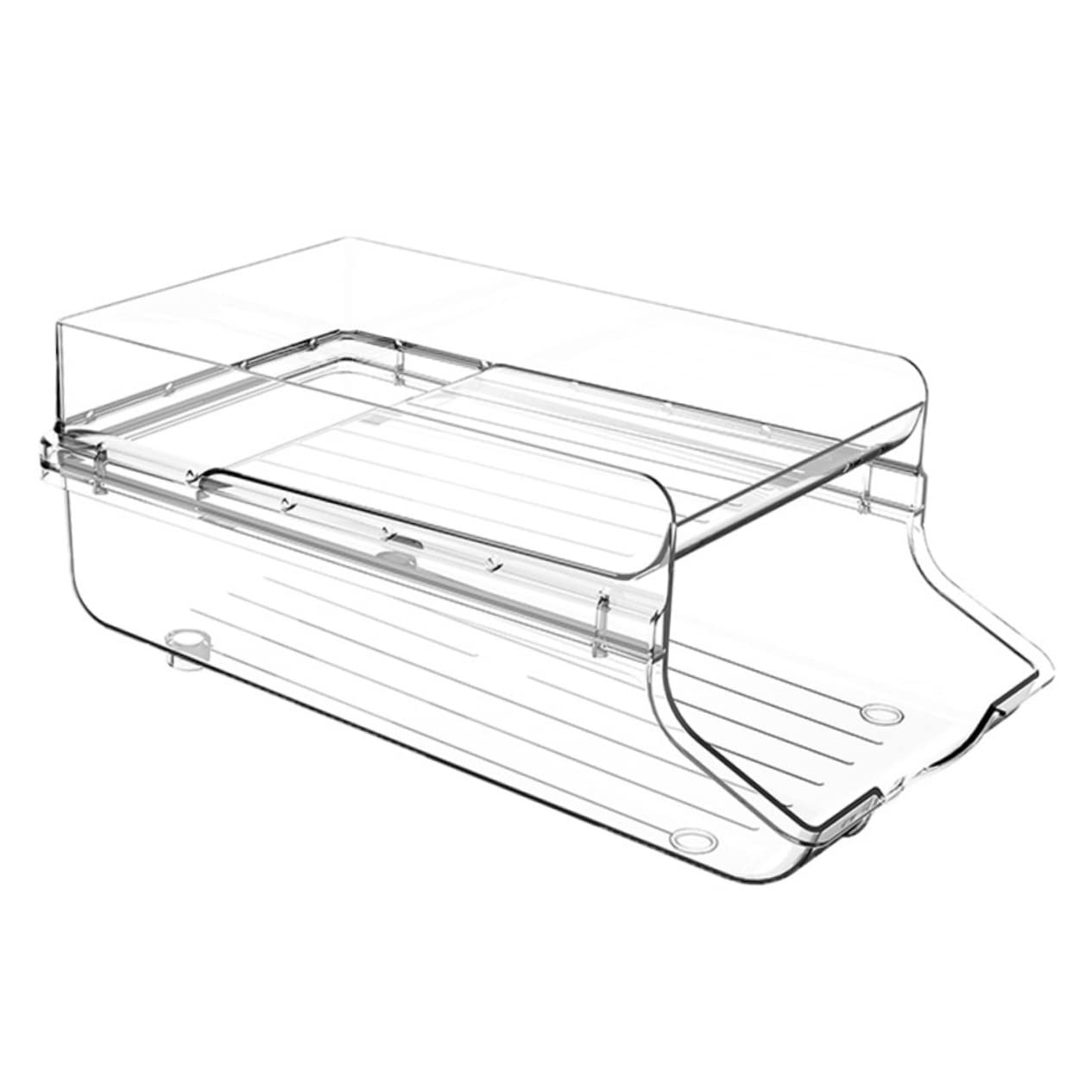 Ciieeo Organizador de Latas para Nevera de Plástico Diseño de Doble Capa, Dispensador para Bebidas Que Mantiene Frescura, Adecuado para Campers y Vehículos Recreativos