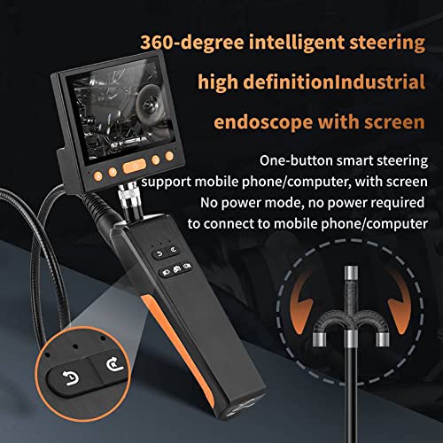 Laurio Tela LCD de 3,5 polegadas Endoscopia Lente de 8,5 mm 360 ° Elétrica Rotativa Portátil 1080P 1