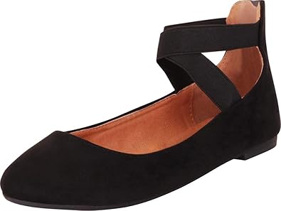Cambridge Select balerinas Planas con Tiras en el Tobillo entrecruzadas con  Punta Redonda para Mujer, Negro, 7.5 M US : Amazon.com.mx: Ropa, Zapatos y  Accesorios