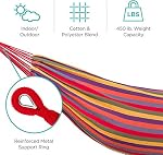 Brazilian Double Camping Hammock,2 Person Wide Hammock Fabric Travel Hanging Hammocks with Ropes and Hooks for Indoor or Outdoor Garden,Travel,Beach,Backpacking,Hiking