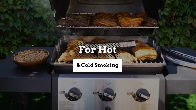 Mountain Grillers Pellet Smoker Tube 5-Hour Smoke Tube Generator for Hot & Cold Smoking Grill - BBQ Grill Stick Made From Heavy-Duty Rustproof Stainless Steel 12-Inc) Includes Hanging Hook & Cleaning