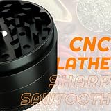 Grinder Crusher Zestaw 4-częściowy, 75mm Duży Młynek do Ziół, Stop Aluminium ze Zbieraczem Pyłku do Przypraw, Ziół, Seasonings (Czarny)