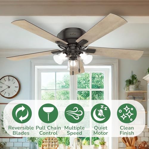 Image of Hunter Crestfield, Indoor, Ceiling Fan, Quiet, 52 inch, Noble Bronze