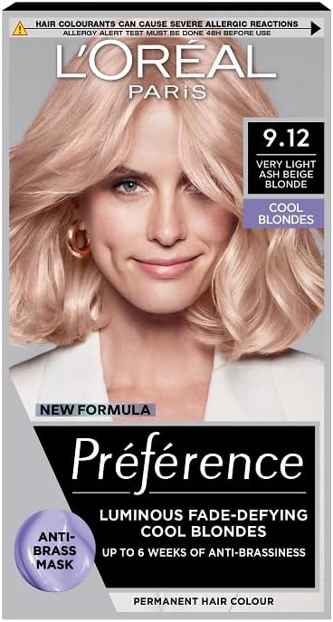 L'Oreal Paris Preference Hair Dye, Long Lasting, Luminous Permanent Hair Colour, 9.12 Siberia