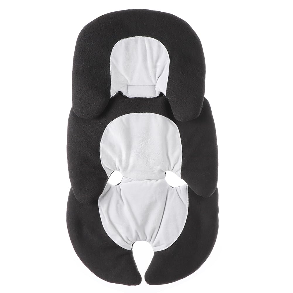 Universal Baby Stroller Seat Cushion Infant Seat Insert Into Head Body Support Soft Comfortable Pushchair Seat Liner Warm and Thick-Filled Baby Safety Seat Cushion for Pram (Black and White) - Image 4