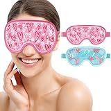 SEIWEHIDO Cooling Eye Mask Cold Eye Compress Mask for Puffy Eyes, Reusable Eye Ice Pack Gel Ice Eye Mask for Tired Eyes, Eyes Surgery, Migraines, Stress Relief, Itchy Eyes, Skin Care, Eye Spa 2PCS