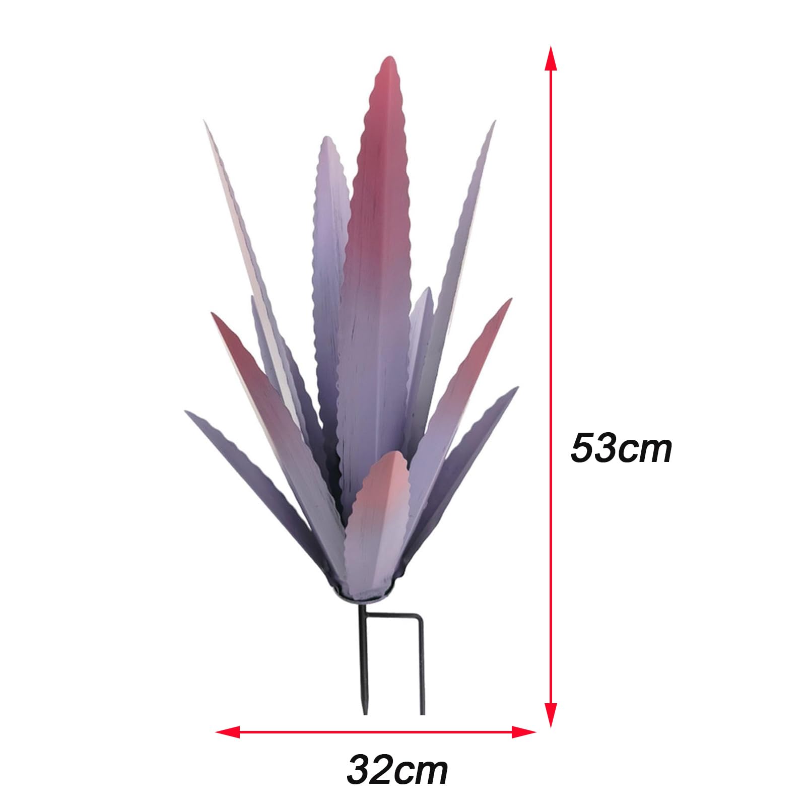 Scultura di Pianta di Tequila Rustica, Figurine da Giardino in Metallo Agave Dipinte a Mano, Pianta di Agave in Metallo Fai-da-Te, Paletti da Giardino Purple,53cm