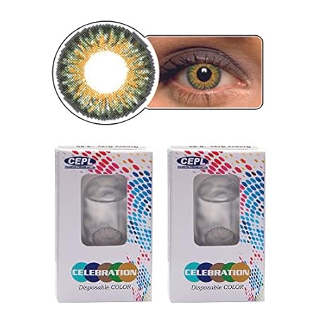 Celebration Color Quaterly Coloured Contact Lenses 1 Pair (Glory Green,-2.75)