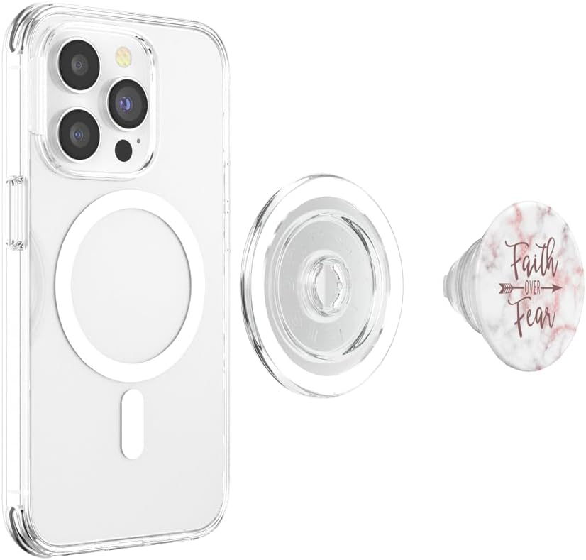 Faith-over-Fear-black gift Christians-bible-girl PopSockets PopGrip for MagSafe
