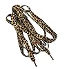 Ogquaton Cordones de leopardo clásicos de punto plano negro y marrón con estampado de leopardo, ver imagen, Talla única