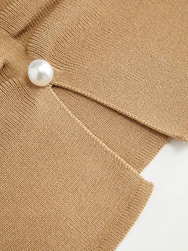 Image of CIDER Faux Pearl Tube Tops for Women Split Hem Knit Crop Y2K Going Out Tops | Cute Ruched Tops, Spring Summer Outfits, Vacation, Concert