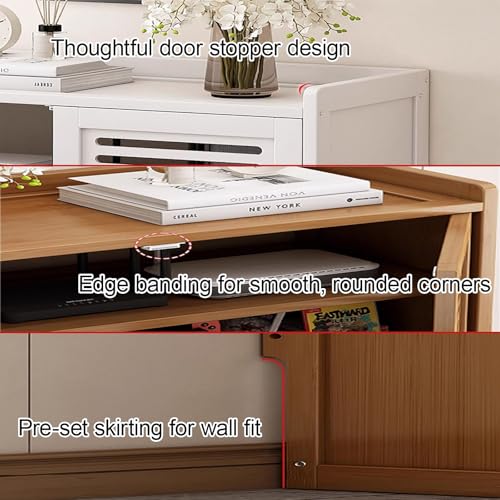 Mueble multimedia con estantes ajustables y caja oculta integrada 7