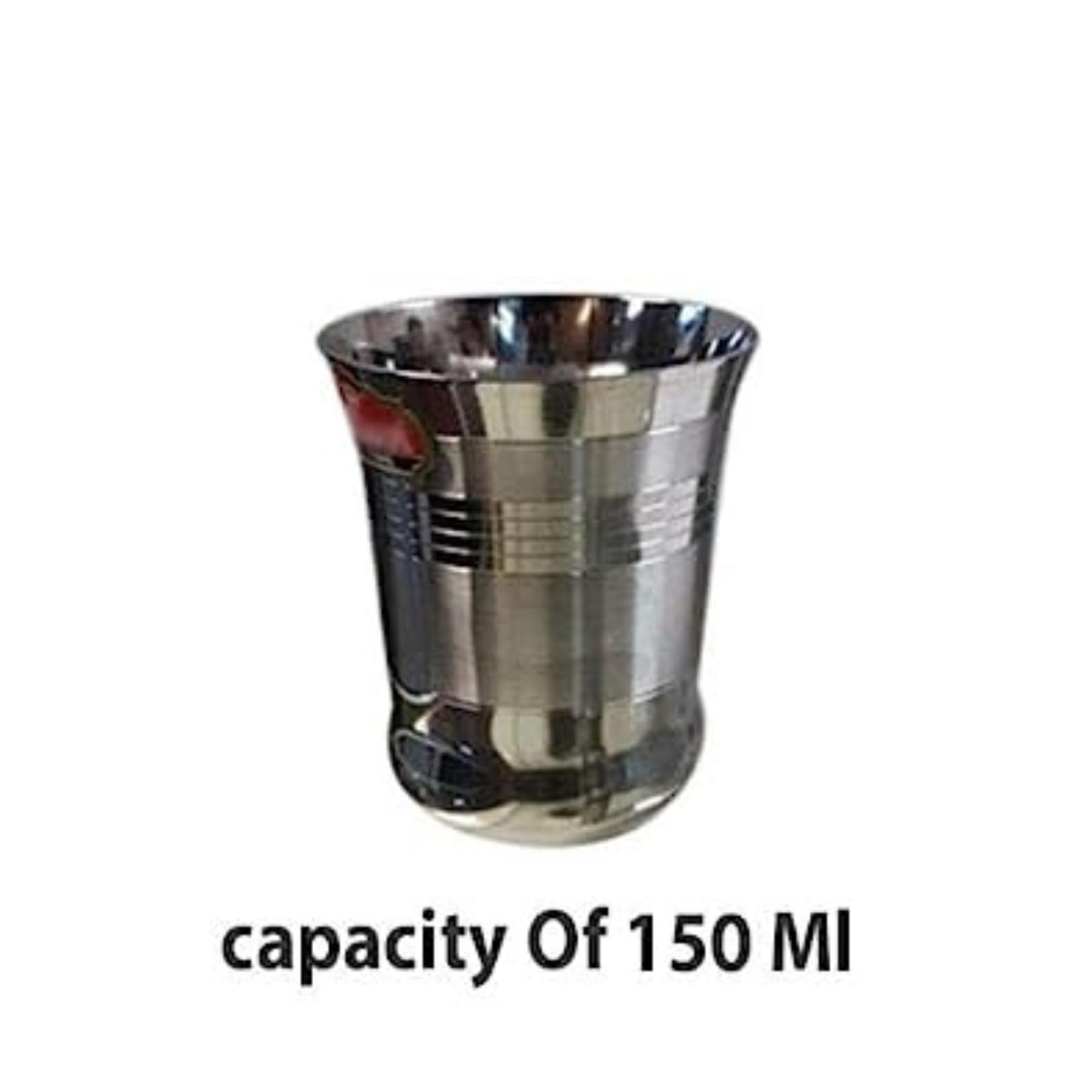 SBA PRIME Stainless Steel Water Glass Set of 6 - 150 ml Small Juice Glasses | Rust-Resistant Steel Finish | Reusable Tumbler Cups for Home, Kitchen & Dining (Silver) 1