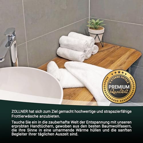 ZOLLNER 10er Set Gästehandtücher - weiche und saugstarke Handtücher - waschbar bis 95°C - Baumwolle - 30x50 cm in weiß