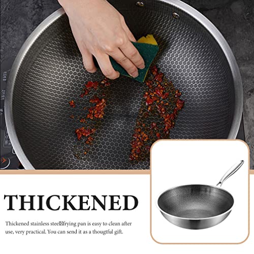 Wok de acero inoxidable con mango ergonómico LALAFINA miniatura 3