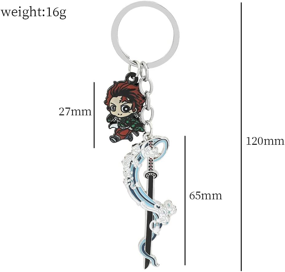 Anime Slayer Keychains, Fun Cartoon Keyring Jewelry Gift for Men and Women