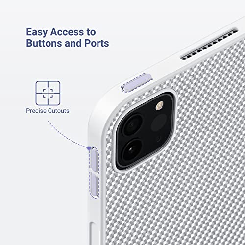 Pitaka 2022/2021 Ipad Pro 11 Case 4Th/3Rd Generation [Magez Case 2] Magic Keyboard Compatible Slim Aramid Fiber Magnetic Case With Carbon Fiber Look, Fits Magez Stand & Magez Folio, White #TOP7