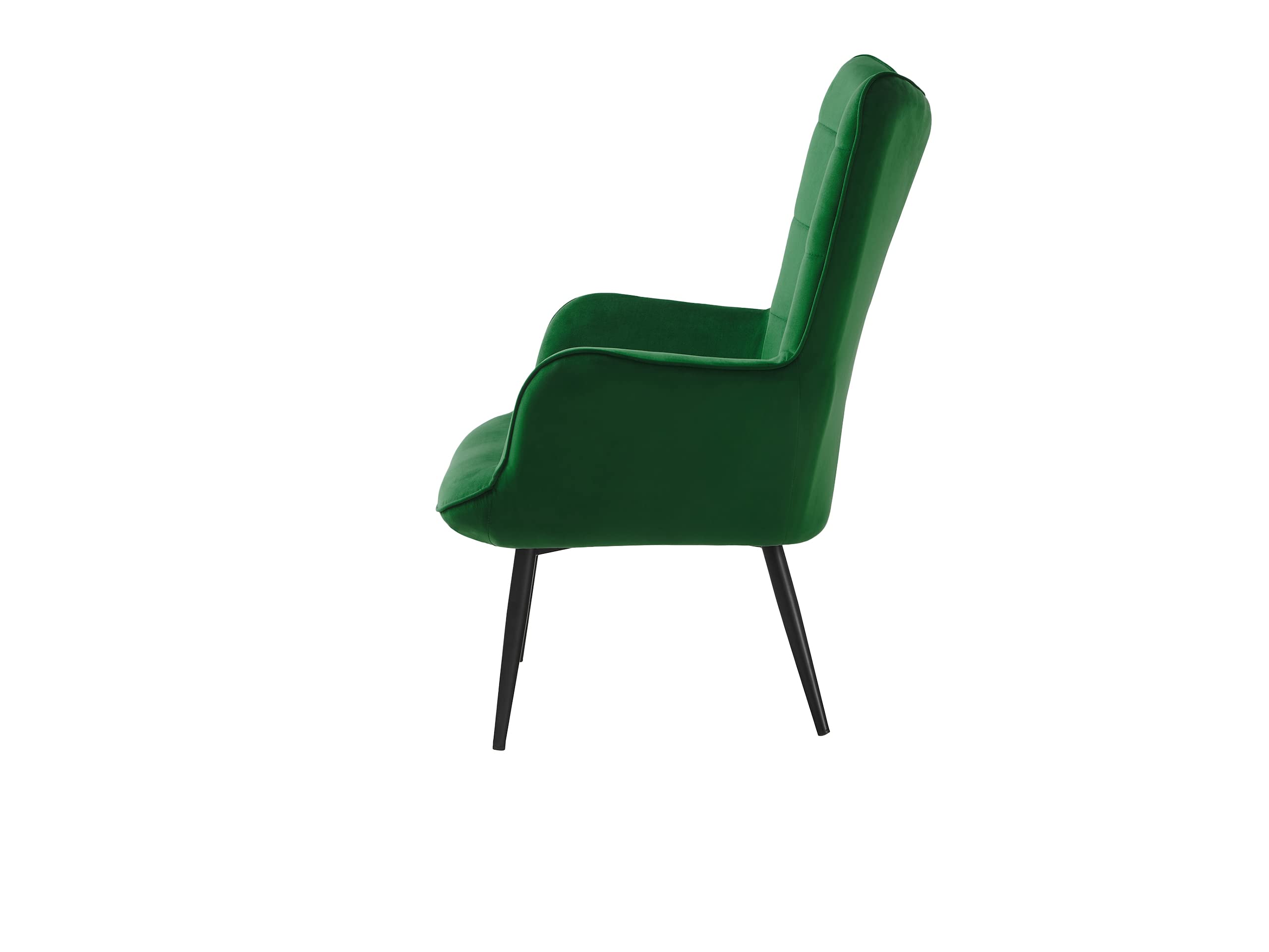 Poltrona Con Oreccihie E Sgabello In Stile Country, Colore Verde. Morbida E Imbottita, Perfetta Per Leggere, Guardare La TV O Semplicemente Rilassarsi. - 3