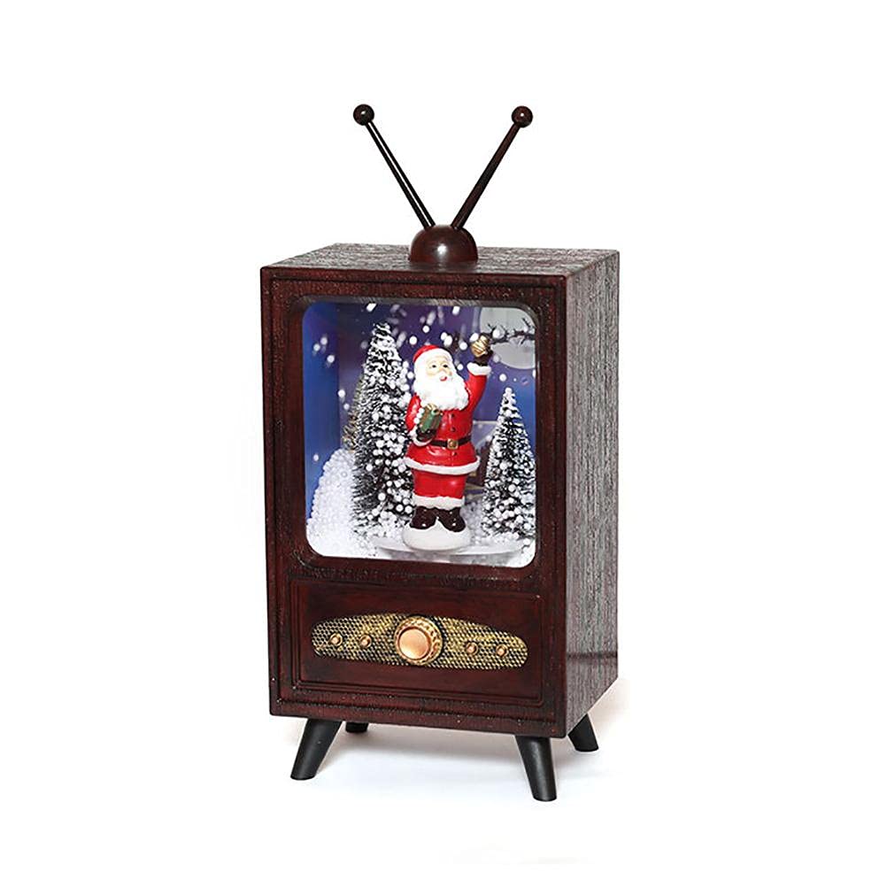 LIANGLIDE Mini Retro Christmas Snow Music TV, Mini Retro TV Party Decoration Christmas Home Scene Decoration Supplies