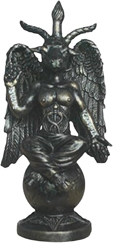 Miniatura 1 de Baphomet - Estatua de Satán Baphomet Divine Goat Estatua de resina de cabra sabática negra, estatua de resina de cabra Baphomet con cuernos de Dios