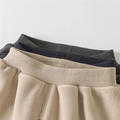Baby Girl Boy Sweatpants Elastic Waist Cuffed Ankles Winter Thickening Warm Pants3
