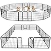 Yaheetech Dog Playpen Outdoor, 24 inch 16 Panels Dog Pen Indoor Heavy Duty Puppy Exercise Pen Metal Pet Fence for RV Camping/Yard/Garden