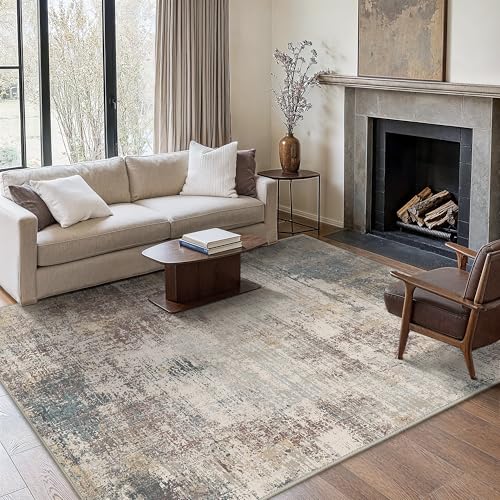 Area Rugs 8x10 Machine Washable Rug for Bedroom Living Room Dining Room, Large Modern Abstract Soft Rugs, Indoor Low Pile Carpet with Non Slip Rubber Backing, Abstract Light Colorful