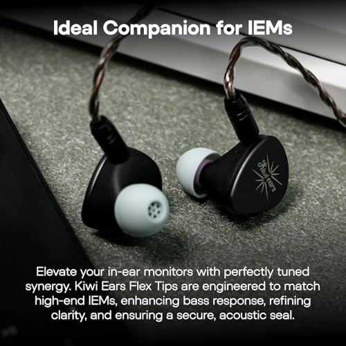 Image of Linsoul Kiwi Ears Flex Earbud Tips, Replacement Silicone IEM Tips, 3 Pairs, S /M /L Size, for KZ ZS10 Pro 2, SuperMix 4,Hype4,Orchestra Lite, Cadenza Wired /Wireless Earphones (Gray)