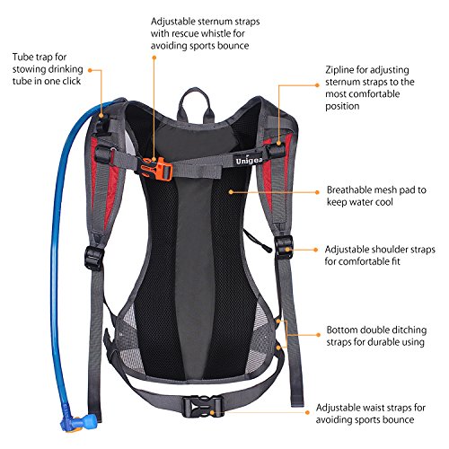 Image of Unigear Hydration Pack Backpack with 70 oz 2L Water Bladder for Running, Hiking, Cycling, Climbing, Camping, Biking