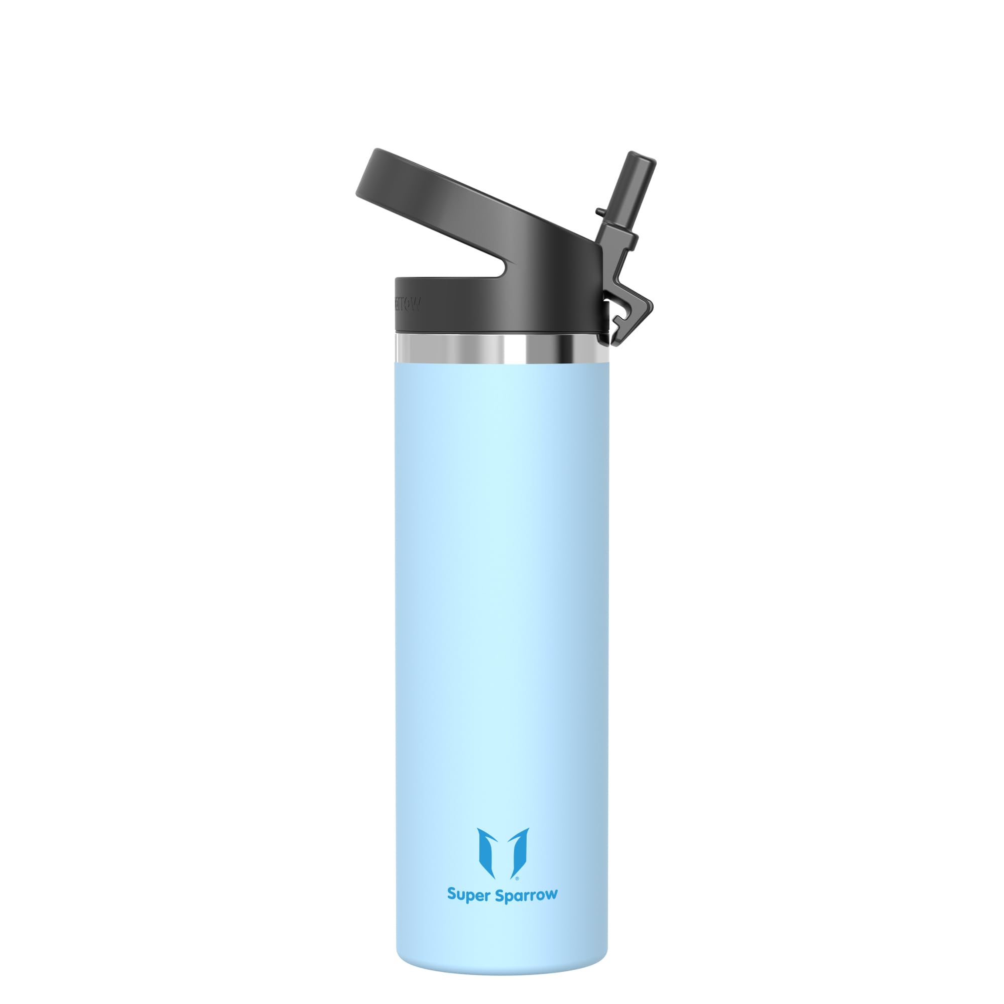 Super Sparrow Borraccia Termica - 500ml, 750ml, 1000ml, 1.2L, 1.5L- SwivelSip Inox Bottiglia - Senza BPA Borracce Termiche, Borraccia Ergonomica per Bambini, Sportiva, Bici, Campeggio, Palestra