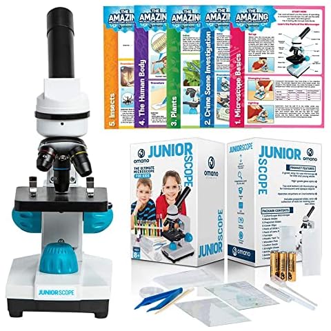 Omano Juniorscope Microscope for Kids – Microscope Kit for Kids 8+ for Science Microscope Experiments – Kids Microscope Kit That Encourage STEM Exploration – Beginner Microscope for Kids 8+ Cover
