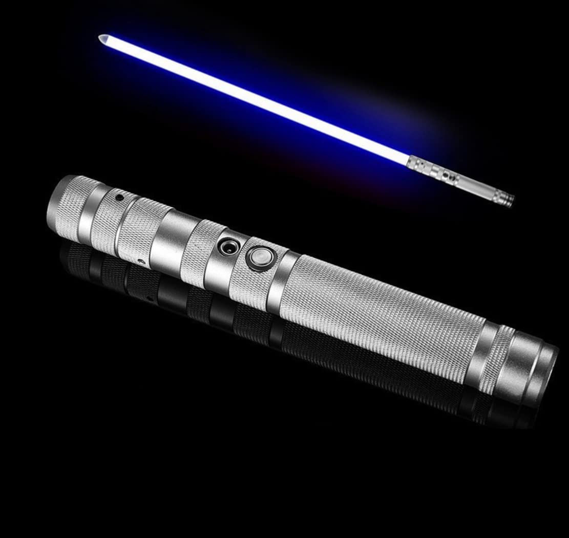 SDGBCXD Lightsaber, Light Saber, FX Dueling RGB 7 Colors Changeable Premium Aluminium Alloy Hilt with Mode Sound Force Lightsaber Toys(Silver)
