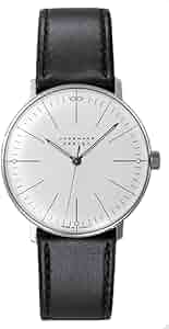 Amazon.com: JUNGHANS Max Bill Hand Wind Silver Dial Black Leather