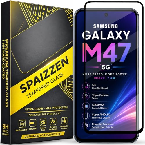 Image of Military-Grade Tempered Glass Screen Protector Compatible for Samsung Galaxy M47 5G / Samsung Galaxy M47 with Edge to Edge Coverage and Easy Self Installation kit
