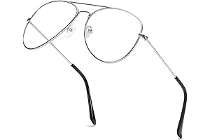 aisswzber Clear Aviator Glasses Lens Premium Classic Metal Frame Eyeglasses