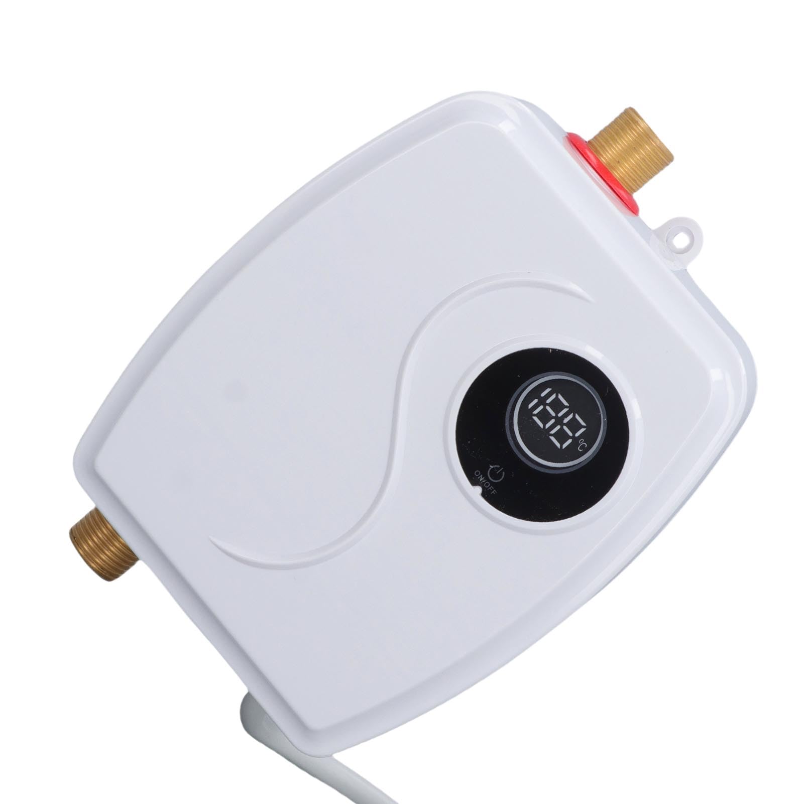 Mini scaldabagno elettrico, touchscreen IPX4, bianco | Design compatto con montaggio a parete per appartamento, cucina, bagno e