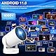 Mini Beamer Tragbarer Projektor WiFi 6 Kleiner Videoprojektor BT5.4 Android 11 1080P Full HD unterstützt für Telefon/PC/Lap/Stick HDMI Heimkino Electric Focus