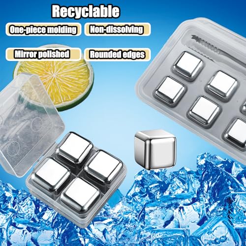 Cubitos de Hielo de Acero Inoxidable Reutilizables 24 Piezas miniatura 5