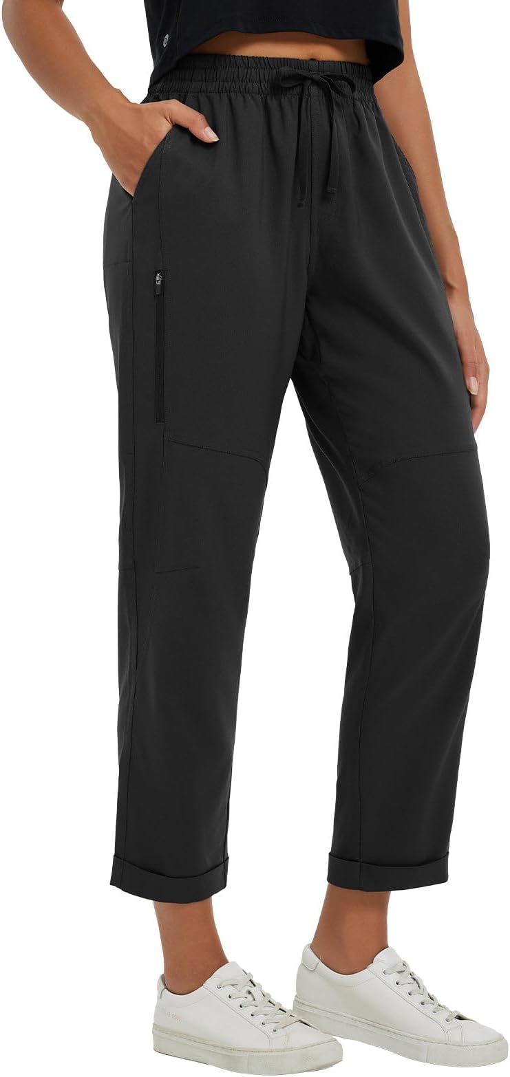 Women's Hiking Pants Ripstop Water Resistant Lightweight Golf Pants Quick Dry Zip Pockets Work Travel Clothes