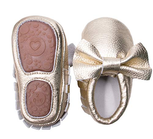 Bebila Girls Boys Baby Moccasins Leather 2019 Fringe Bow Baby Walking Shoes Slippers for Newborns Toddlers Cribs (12-18 Months /6.5 Toddler/13.5 cm, Model-4)