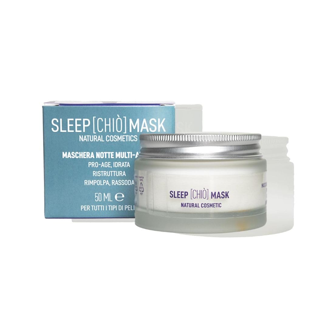 CHIÒ NATURAL COSMETICS - SLEEPCHIÒ MASK, maschera notte multi azione viso e collo, contrasta i segni dell'invecchiamento, idrata, rimpolpa, rassoda, adatta a tutti i tipi di pelle, 50 ml