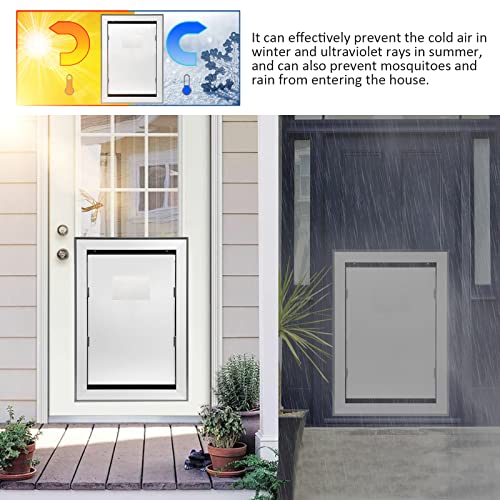 Ownpets Weatherproof Dog Door Double Flaps Durable Aluminum Pet Door With Sliding Close Plate, Easy Installation, Energy Efficient Doggy Door For Large Dogs Up To 100Lbs #TOP3