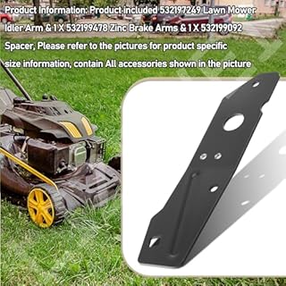532199478 Zinc Brake Arms / 532197249 Lawn Mower Idler Arm Compatible with AYP Craftsman Husqvarna Lawn Mower, Contain 532199092 Spacer, Replaces 532199470 532199477 531169401 199092
