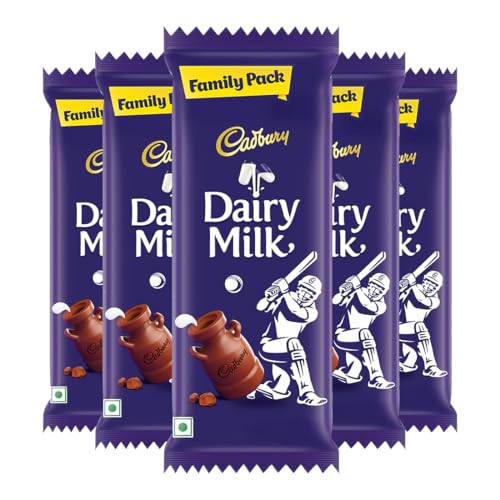 Image of Cadbury Dairy Milk Family Cricket Pack Chocolate Bar, 112 g (Pack of 5)