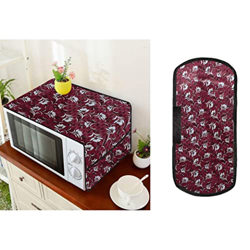 Image of Wings Star Oven Top Cover for LG 21 Litre Convection Microwave Oven MC2146BL Black - Microwave Top Cover with 4 Utility Pockets and 1 Oven Handle Cover KUM48